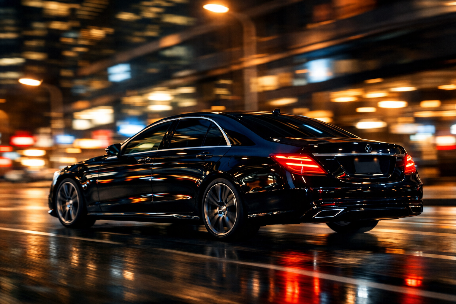 Luxury sedan night service